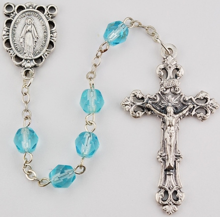 March Birthstone Rosary - Style RM391AQKF